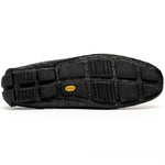 Calzoleria Toscana 4551 Crocodile Driving Shoes Black