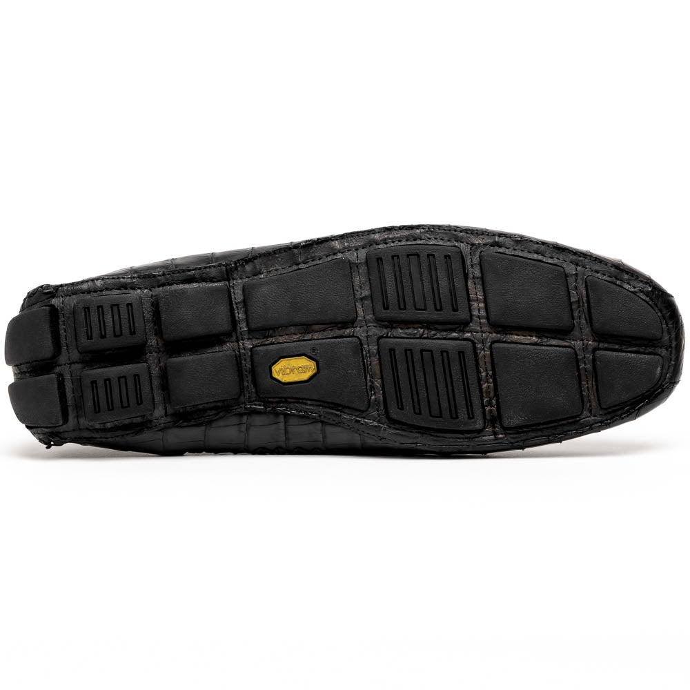 Calzoleria Toscana 4551 Crocodile Driving Shoes Black