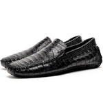 Calzoleria Toscana 4551 Crocodile Driving Shoes Black