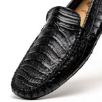 Calzoleria Toscana 4551 Crocodile Driving Shoes Black