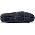 Calzoleria Toscana 4551 Crocodile Driving Shoes Denim