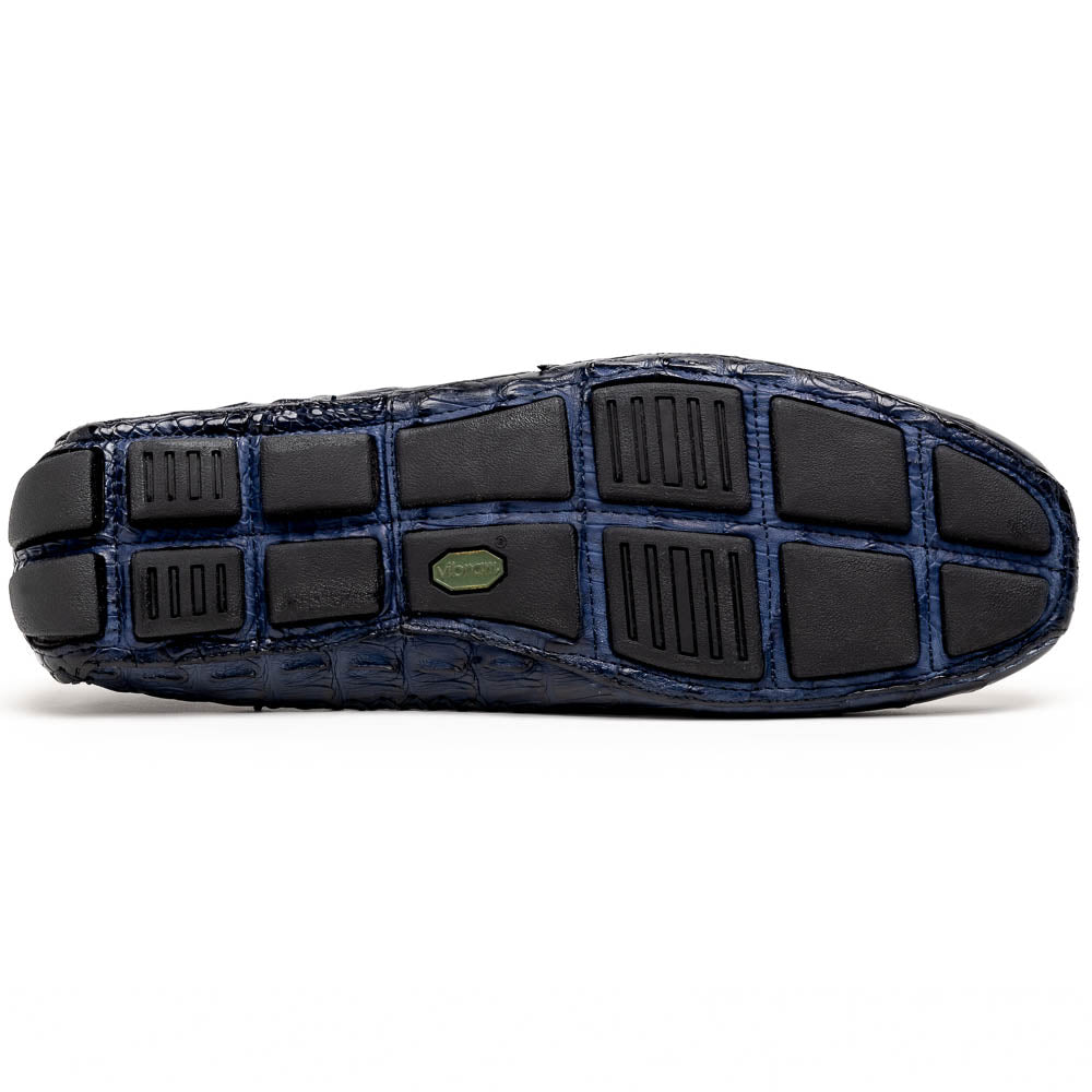 Calzoleria Toscana 4551 Crocodile Driving Shoes Denim