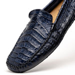 Calzoleria Toscana 4551 Crocodile Driving Shoes Denim