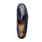 Calzoleria Toscana 4551 Crocodile Driving Shoes Denim