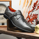 Mezlan 4566-L Lizard Monk Strap Gray (Exclusive)