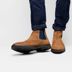 Zelli Gianna Suede Chelsea Boots Cognac / Navy (46-210-CGN)