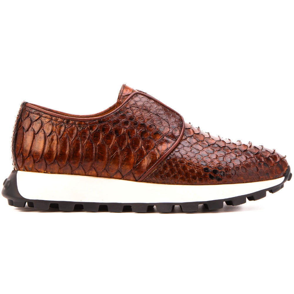 Vinci Leather The Obsidian Python Leather Sneaker Tan