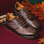 Mezlan 4656F Caiman Crocodile Sneakers Taupe / Brown EXCLUSIVE