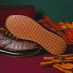 Mezlan 4656F Caiman Crocodile Sneakers Taupe / Brown EXCLUSIVE