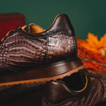 Mezlan 4656F Caiman Crocodile Sneakers Taupe / Brown EXCLUSIVE