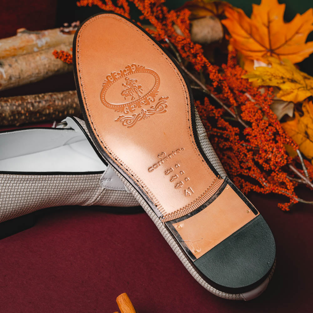 Corrente C137-4661HS Double Monk Strap Vamp Shoes White