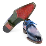 Paul Parkman Men's Hand-Welted Leather Derby Shoes Pink & Navy 