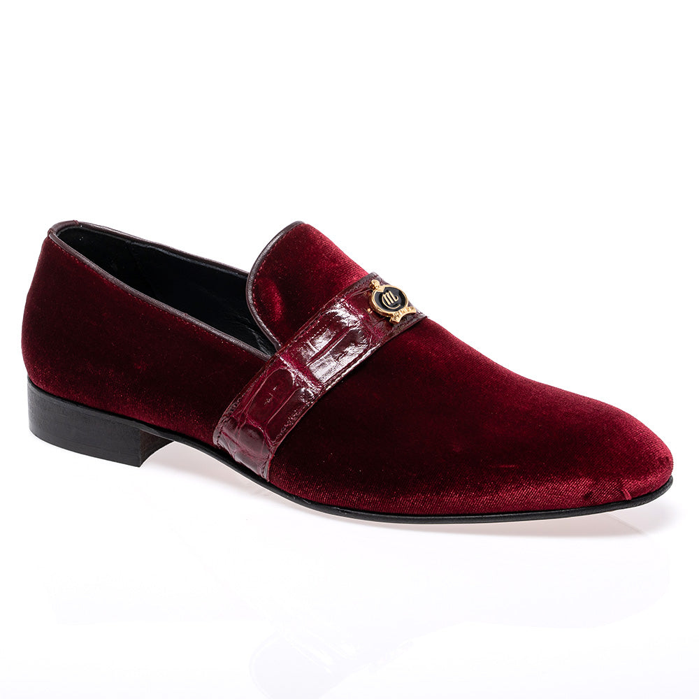 Mauri 4709/11 Velvet & Baby Crocodile Loafer Ruby Red