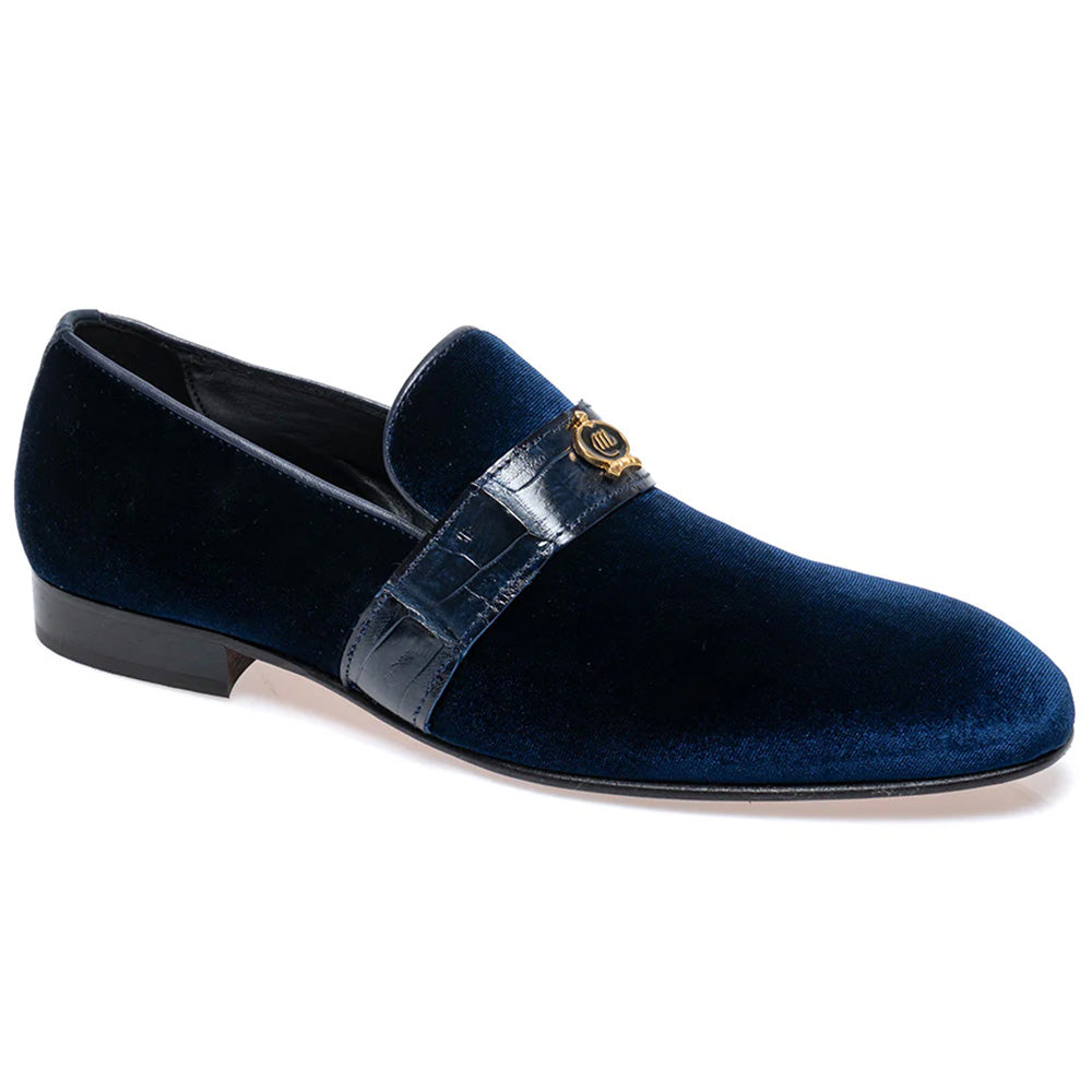Mauri 4709/11 Velvet & Baby Crocodile Loafer Wonder Blue