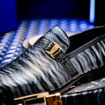 Mauri 4709/6 Elegante Balera Fabric/ Alligator Shoes Light Grey/ Med Grey/ Black (Special Order)