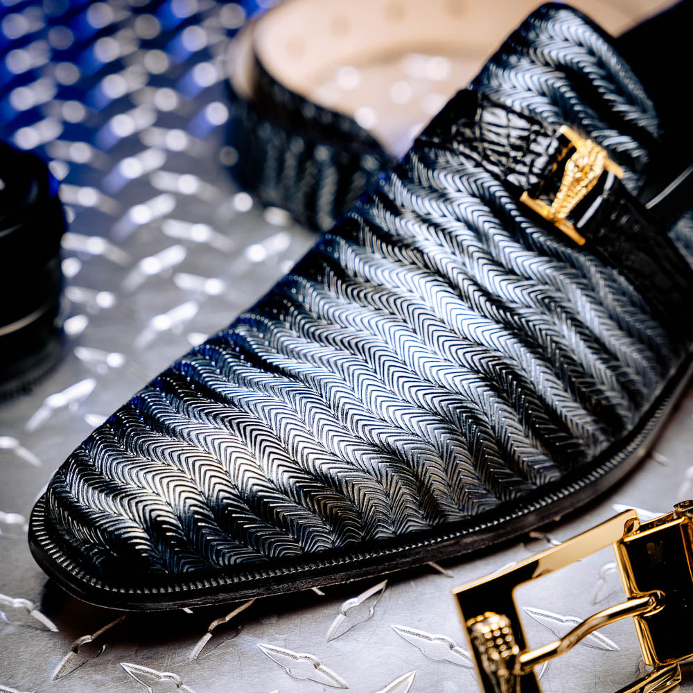 Mauri 4709/6 Elegante Balera Fabric/ Alligator Shoes Light Grey/ Med Grey/ Black (Special Order)