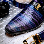 Mauri 4709/6 Elegante Balera Fabric/ Alligator Shoes Purple/ Blue/ Black