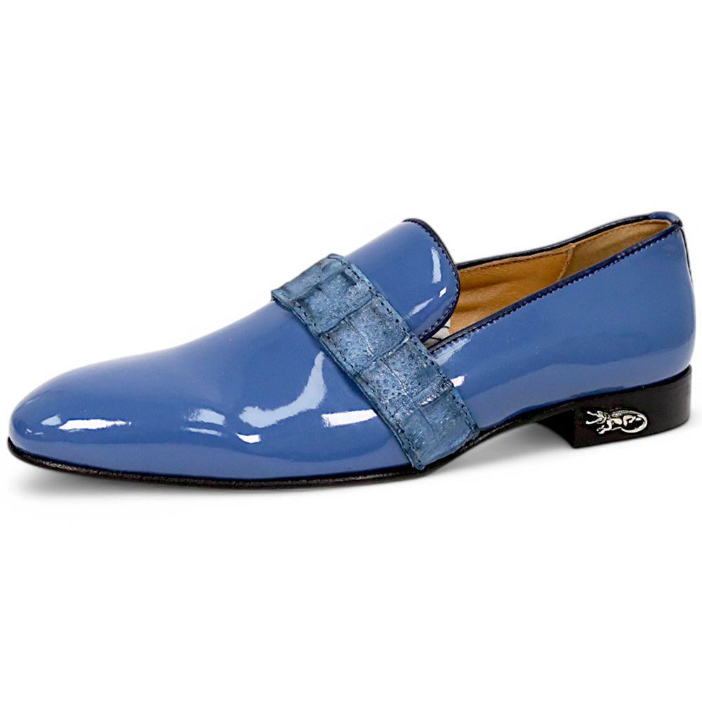 Mauri 4709/8 Hornback & Patent Leather Loafers Caribbean Blue