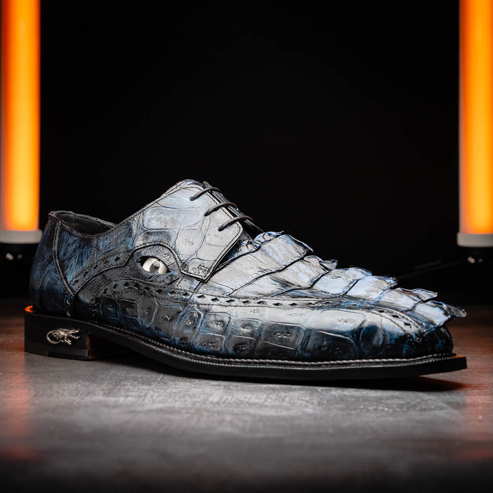 Mauri 4717/3 Baby Croc / Hornback Dress Shoes Night (Special Order)