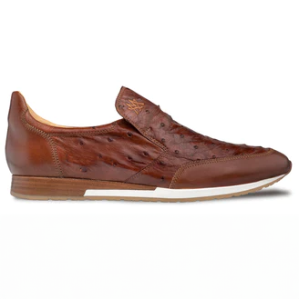 Mezlan Ostrich Slip-On Sneaker Cognac