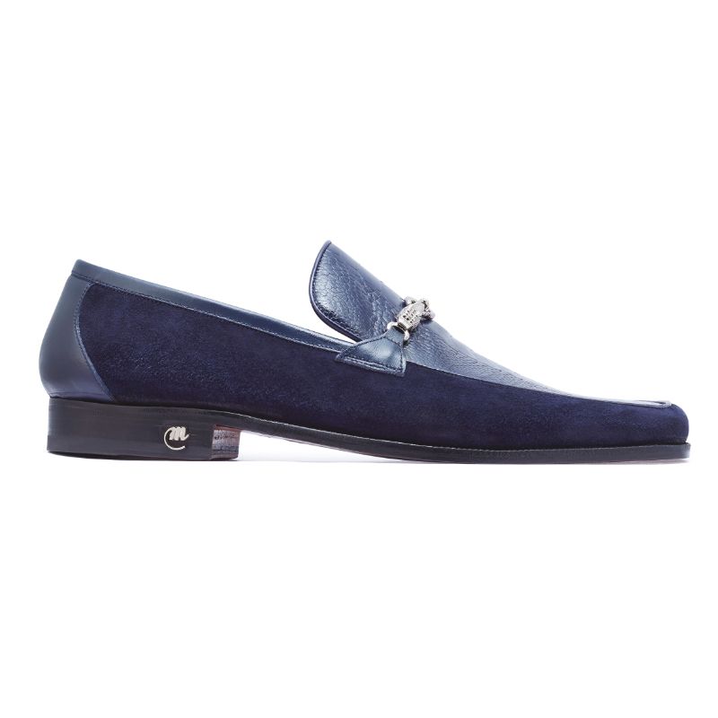 Mauri 4800 Priest Ostrich & Suede Loafers Wonder Blue (Special Order)