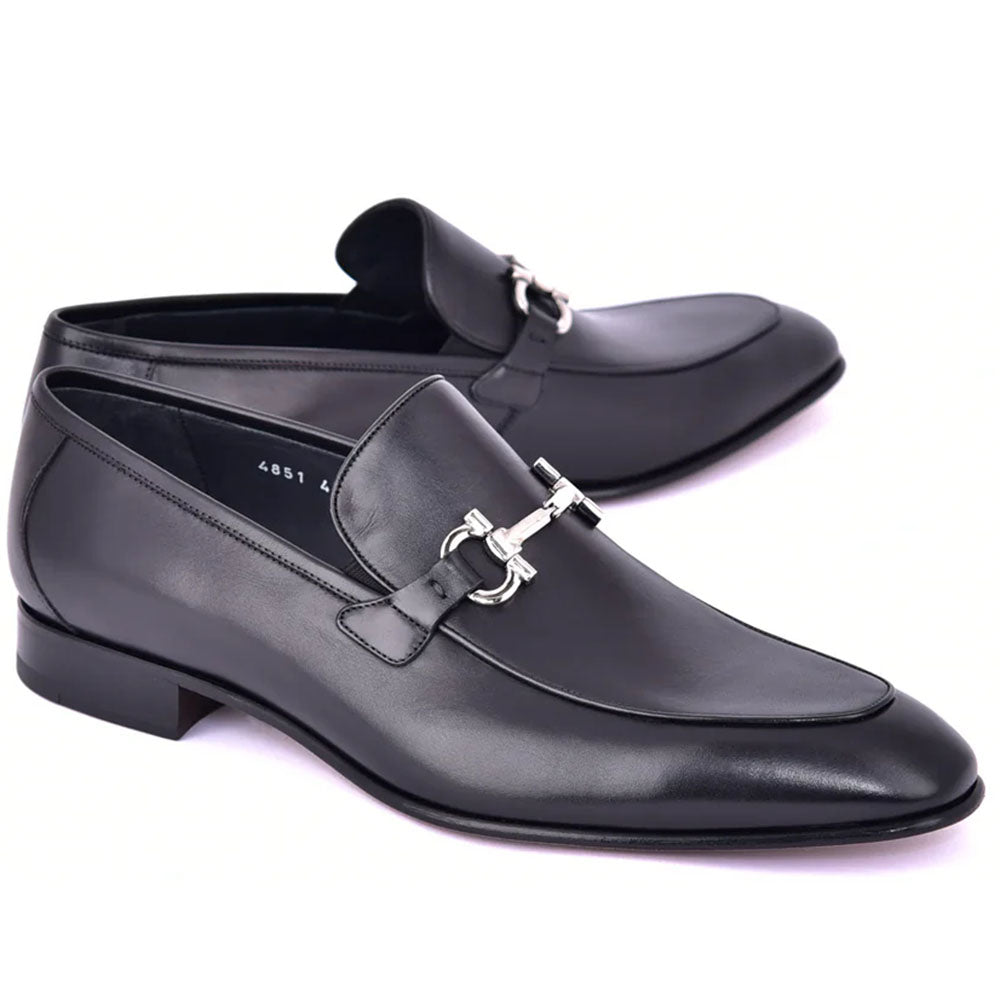 Corrente C118-4851 Bit Buckle Loafers Black