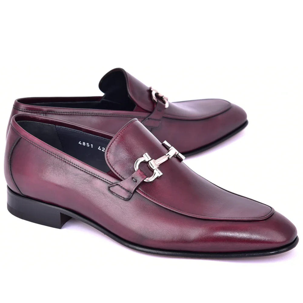 Corrente C119-4851 Bit Buckle Loafers Burgundy