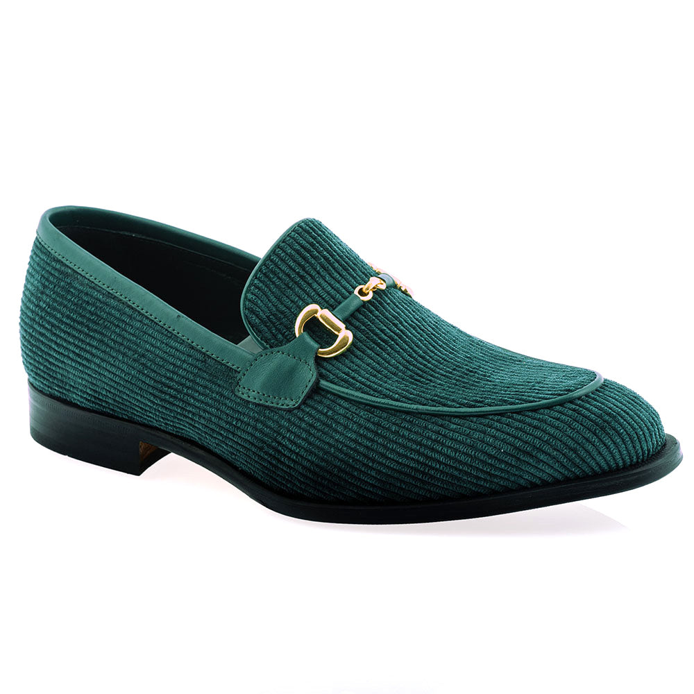 Mauri 4862/4 Corduroy & Calf Bit Loafer Hunter Green