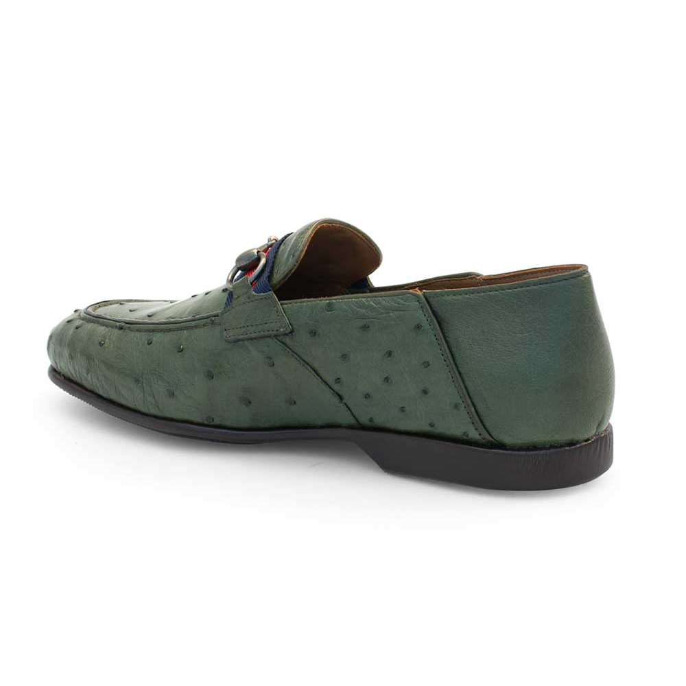 Mezlan Ostrich Designer Loafer Olive