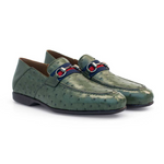 Mezlan Ostrich Designer Loafer Olive