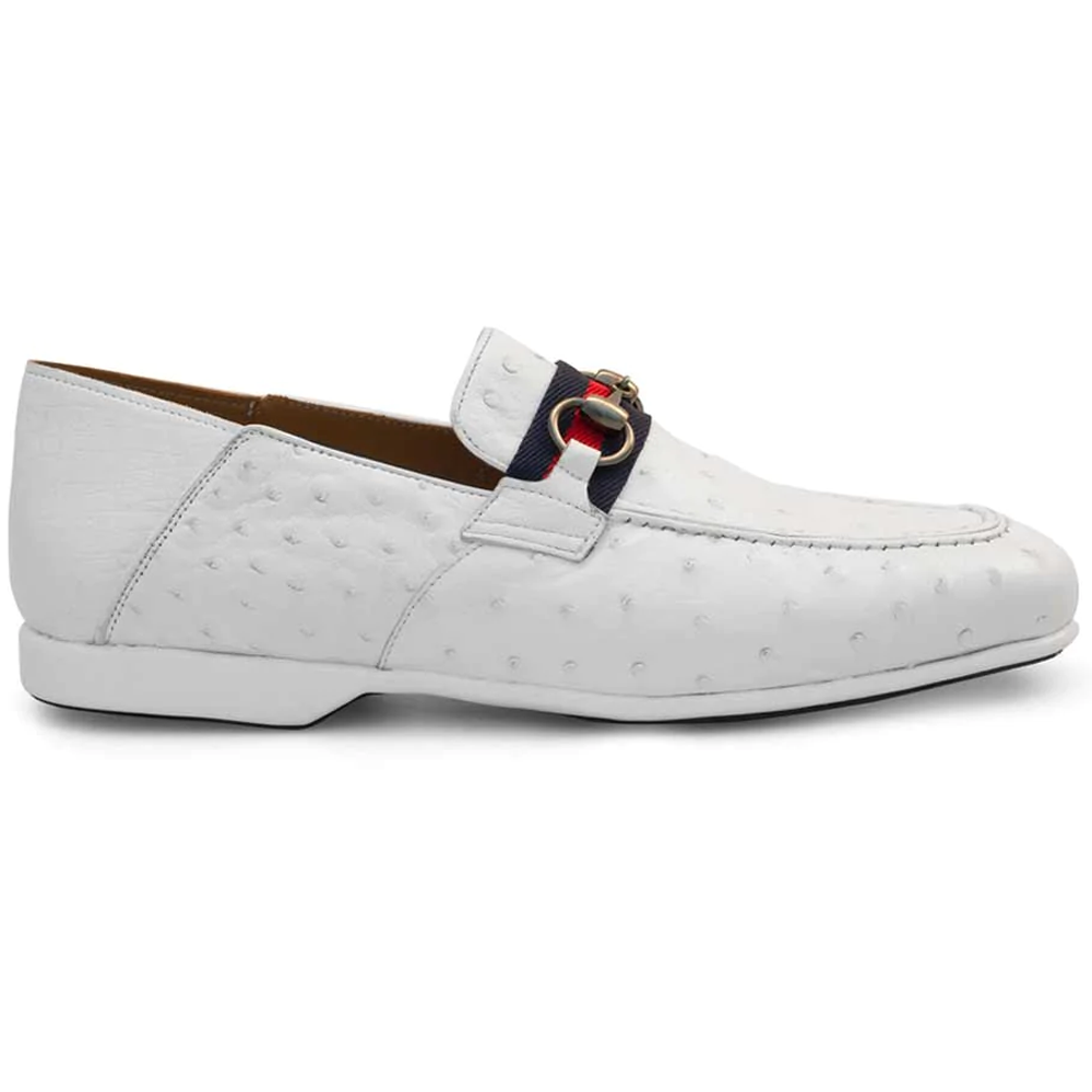 Mezlan Ostrich Designer Loafer White