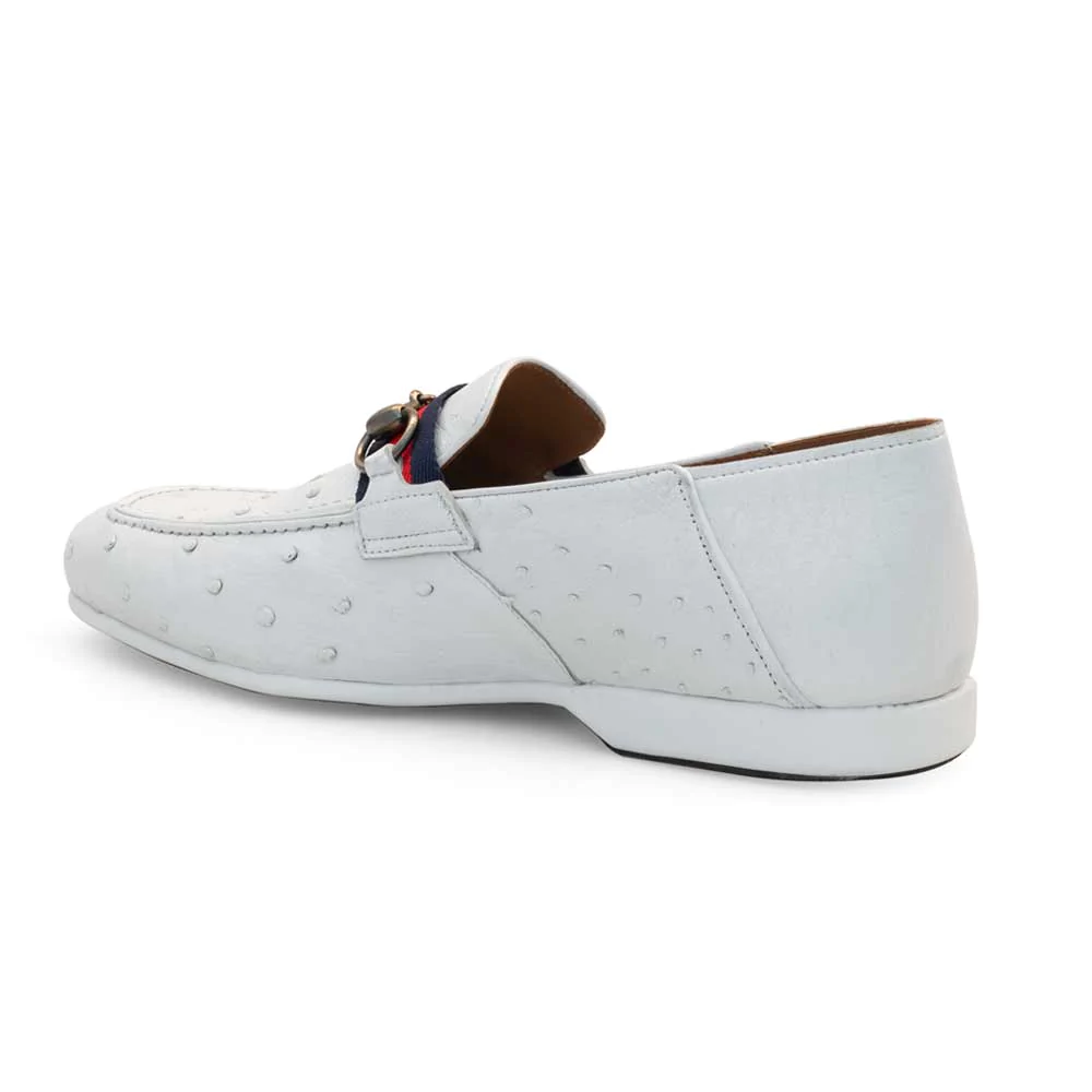 Mezlan Ostrich Designer Loafer White