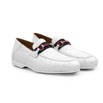 Mezlan Ostrich Designer Loafer White