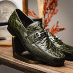 Mauri 4885 Croco Flanks Dress Shoes Money Green (Special Order)