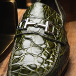 Mauri 4885 Croco Flanks Dress Shoes Money Green (Special Order)