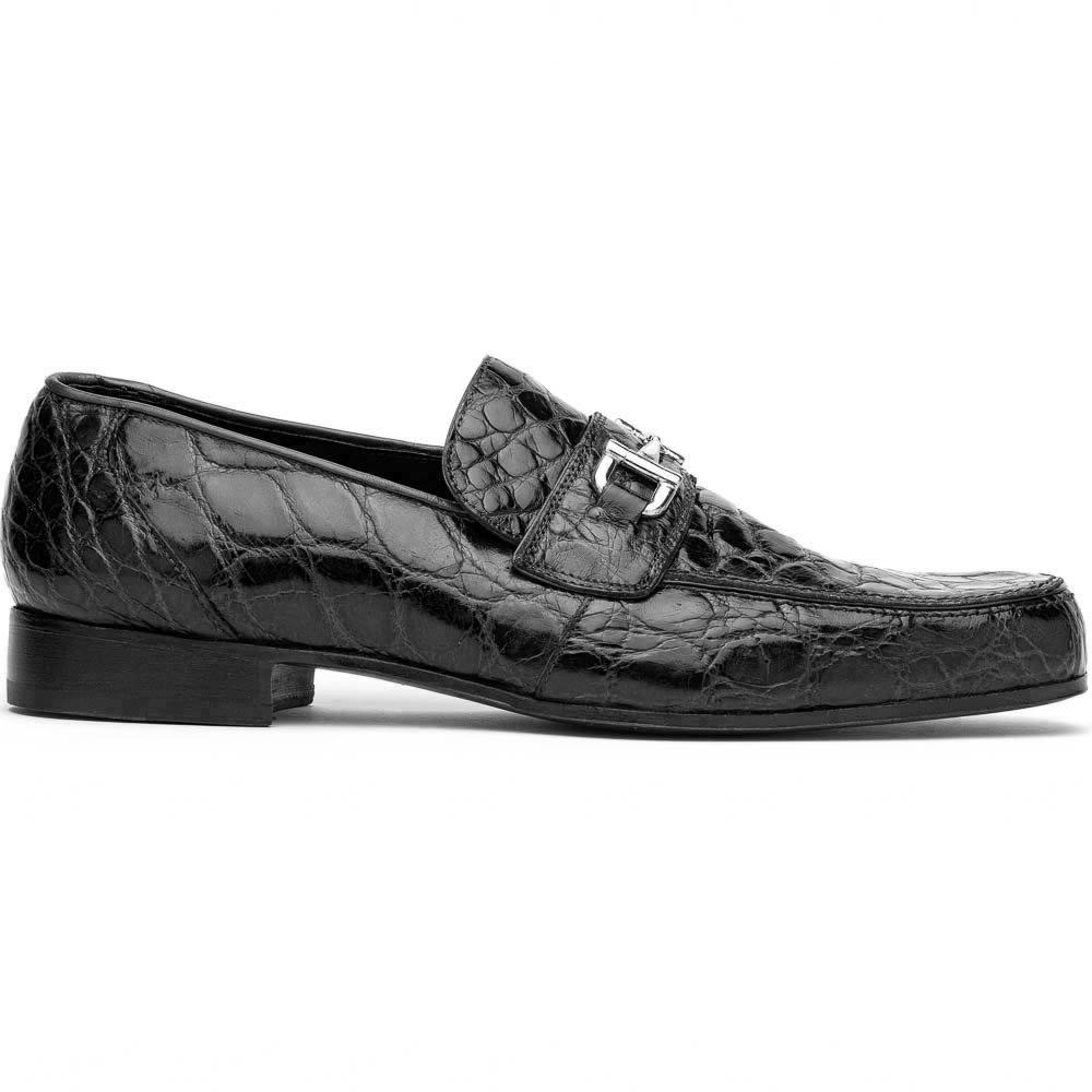 Mauri 4885 Croco Flanks Dress Shoes Black
