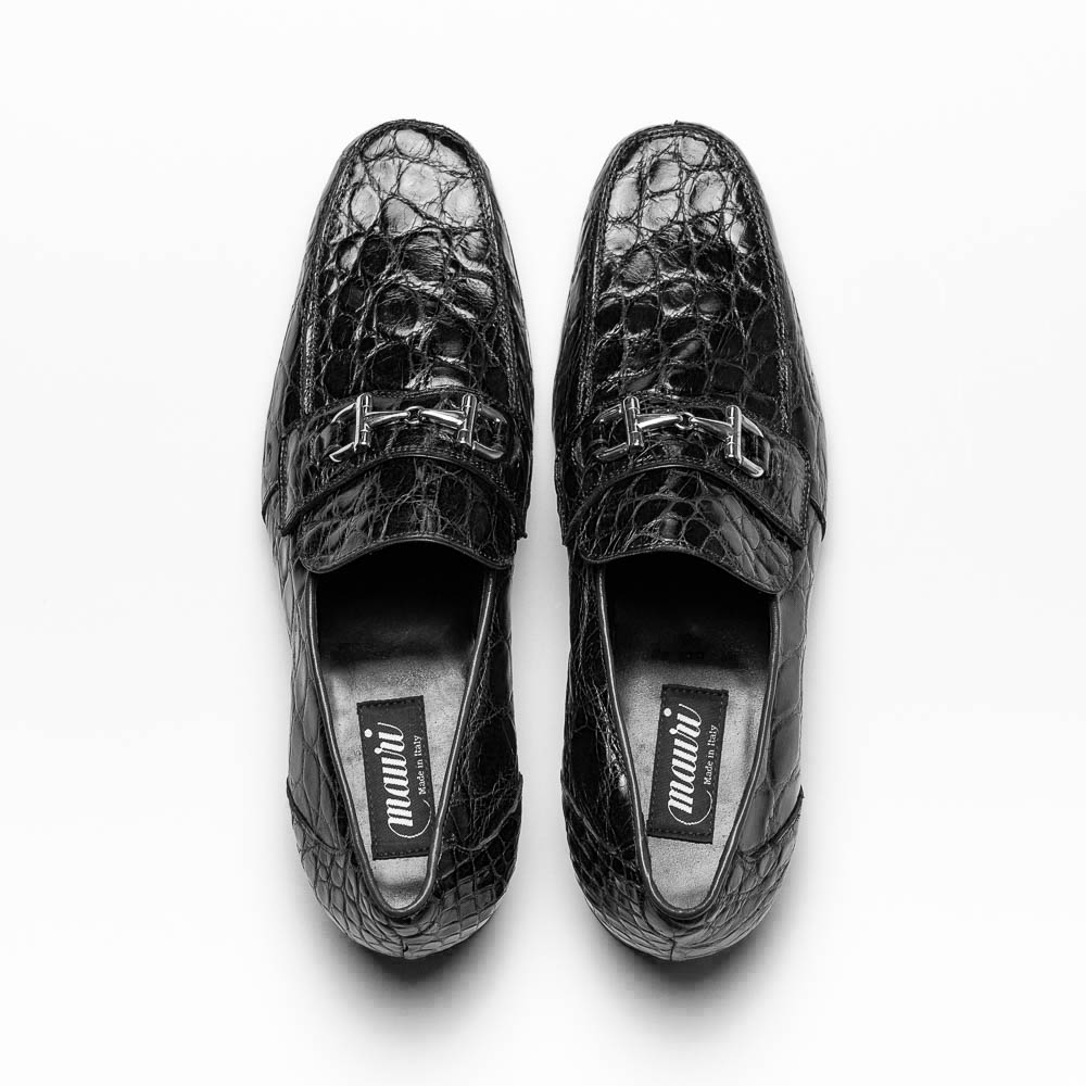 Mauri 4885 Croco Flanks Dress Shoes Black (Special Order)