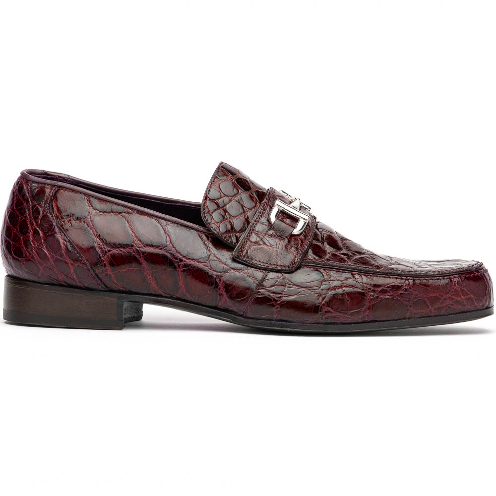 Mauri 4885 Croco Flanks Dress Shoes Ruby Red
