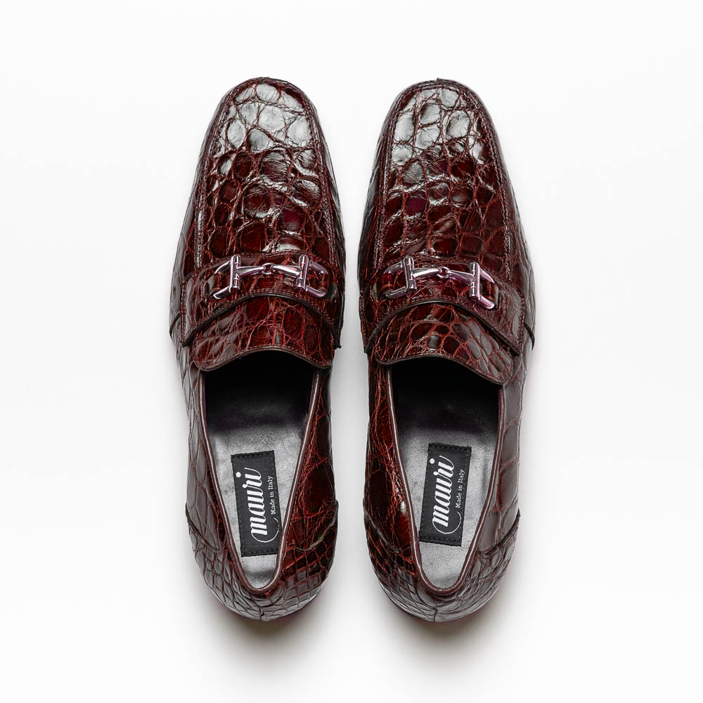 Mauri 4885 Croco Flanks Dress Shoes Ruby Red (Special Order)
