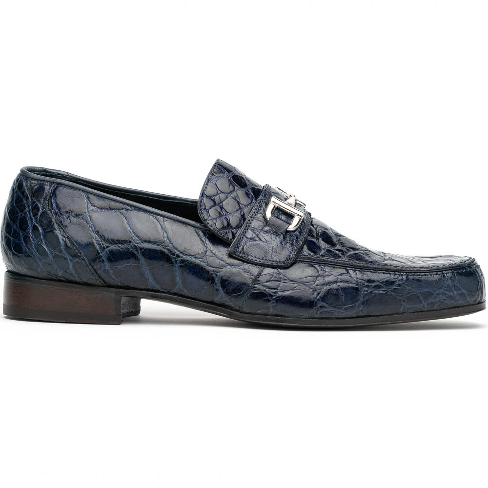 Mauri 4885 Croco Flanks Dress Shoes Wonder Blue