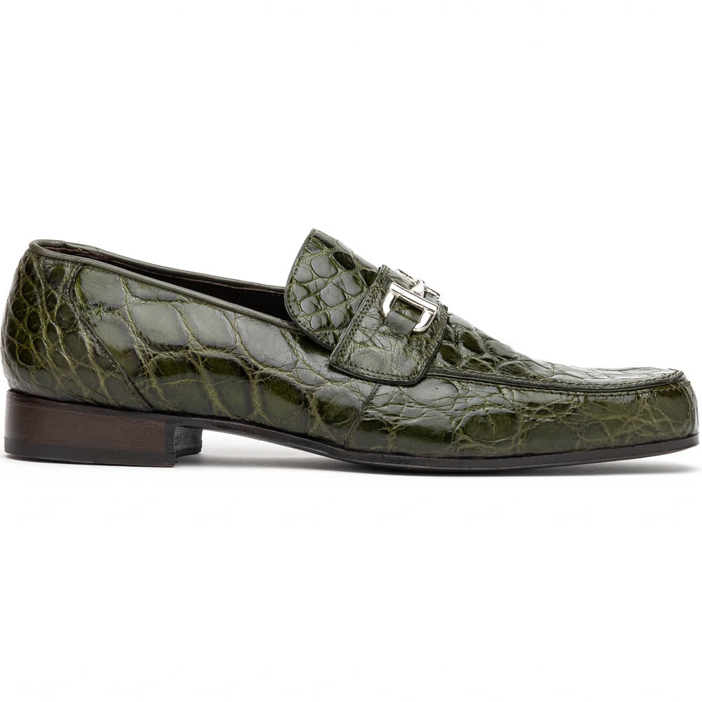 Mauri 4885 Croco Flanks Dress Shoes Money Green