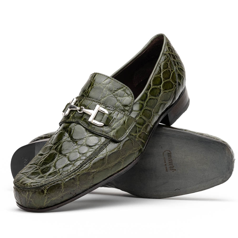 Mauri 4885 Croco Flanks Dress Shoes Money Green (Special Order) Mauri 4885 Croco Flanks Dress Shoes Money Green (Special Order)