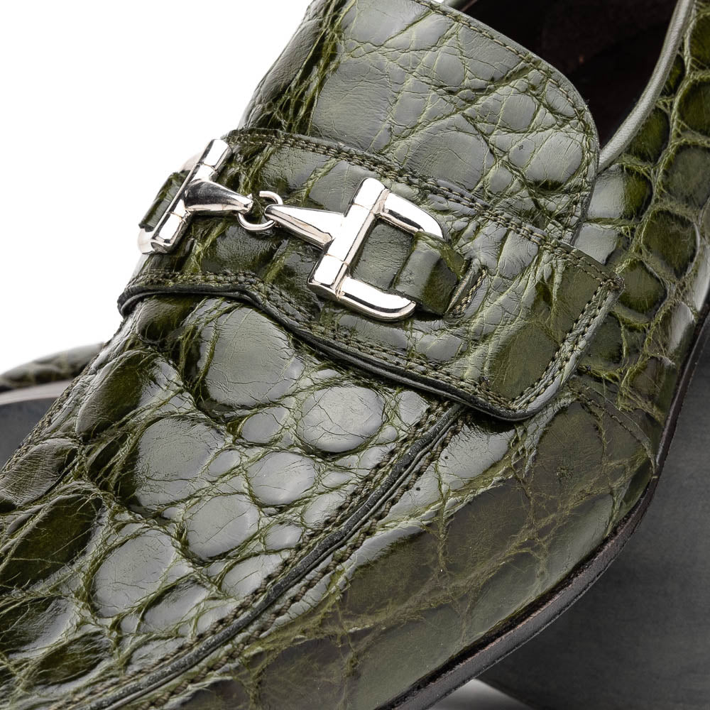 Mauri 4885 Croco Flanks Dress Shoes Money Green (Special Order)