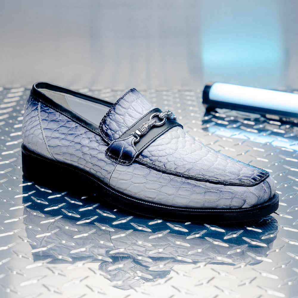 Mauri 4894/7 Debonair Alligator/ Nappa Loafers White / Dirty Black