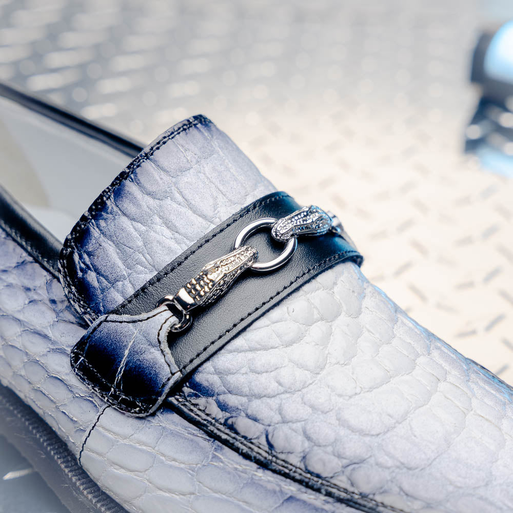 Mauri 4894/7 Debonair Alligator/ Nappa Loafers White / Dirty Black