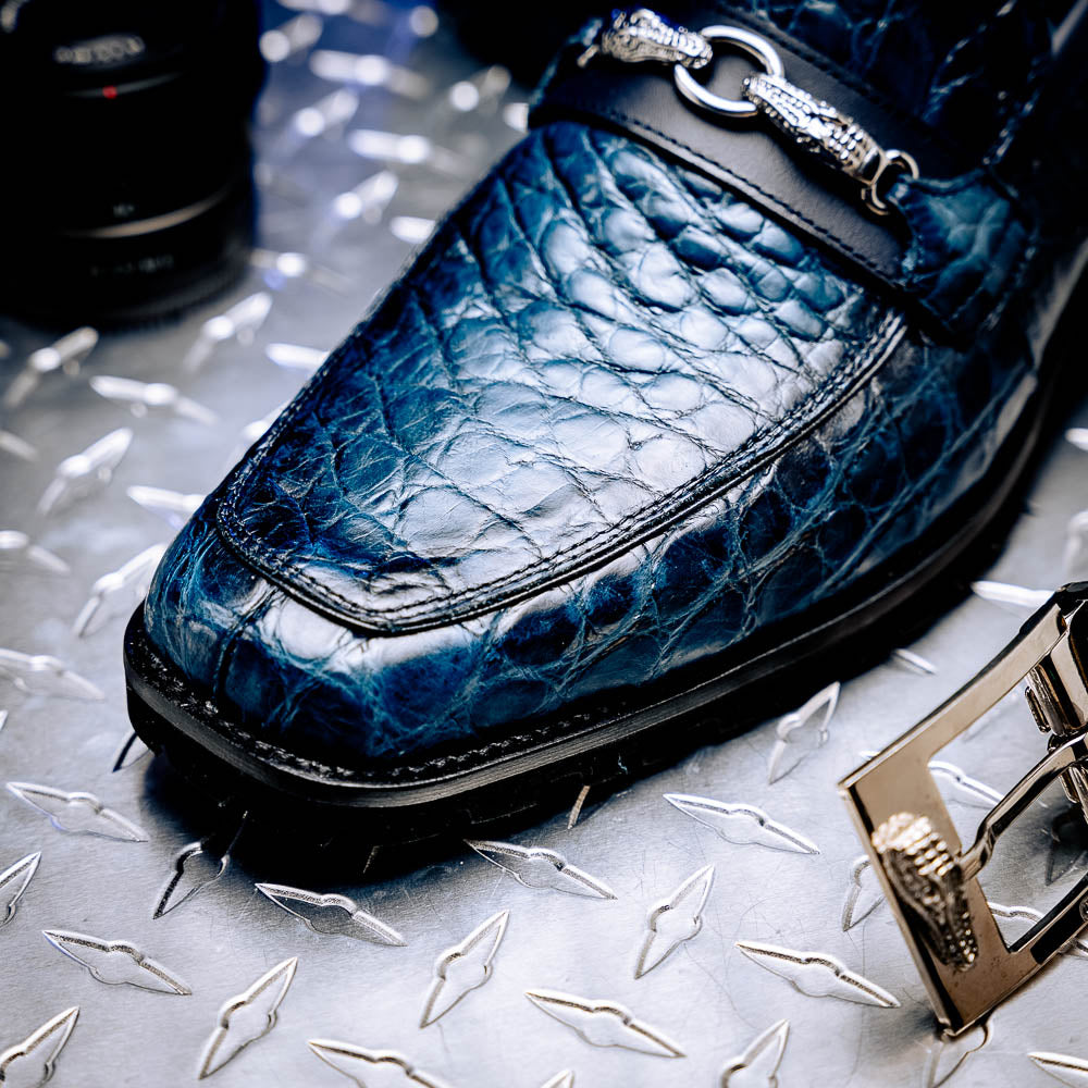 morimori0614　1 Mauri 4894/7 Debonair Alligator/ Nappa Loafers Blue Dirty/ Wonder