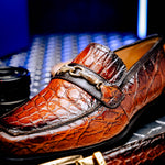 Mauri 4894/7 Debonair Alligator/ Nappa Loafers Cognac/ Dirty Gold