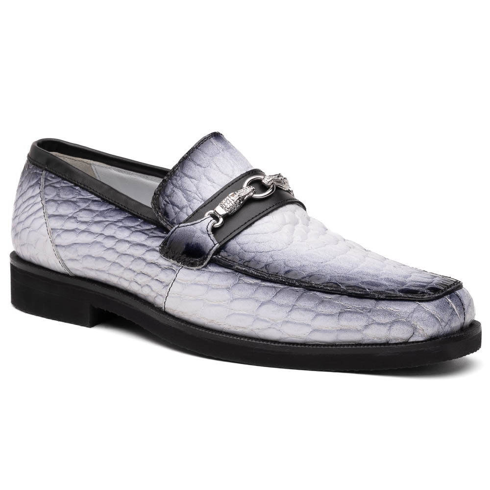 Mauri 4894/7 Debonair Alligator/ Nappa Loafers White / Dirty Black