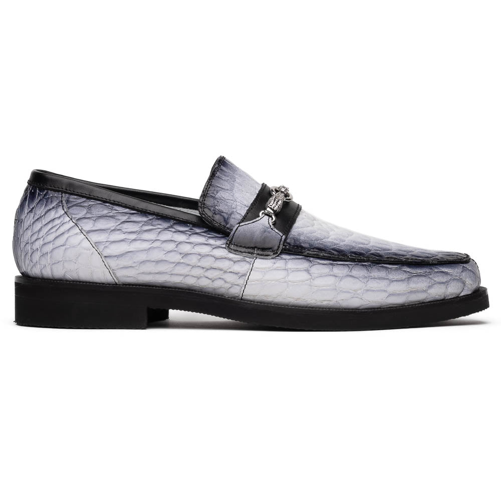 Mauri 4894/7 Debonair Alligator/ Nappa Loafers White / Dirty Black