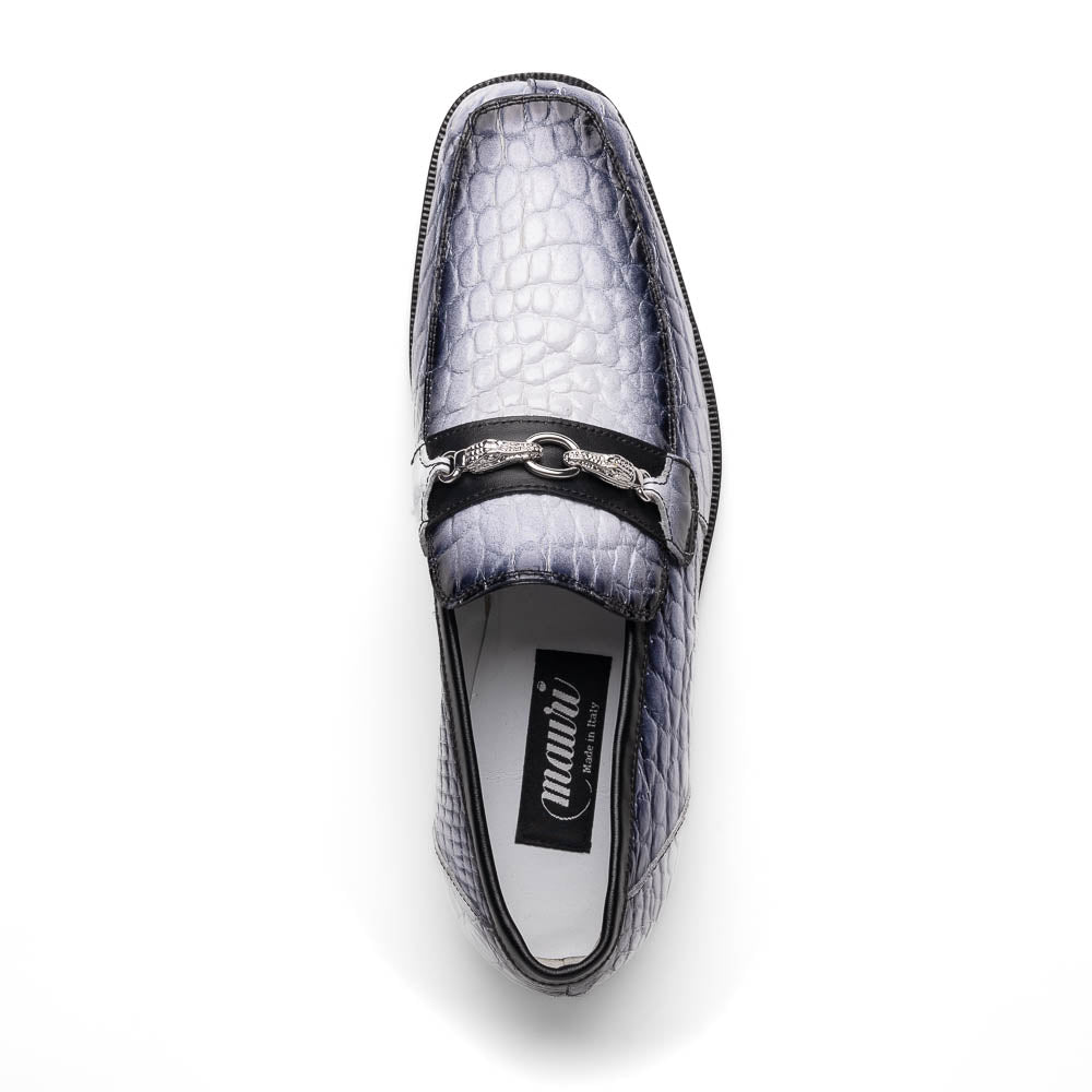 Mauri 4894/7 Debonair Alligator/ Nappa Loafers White / Dirty Black